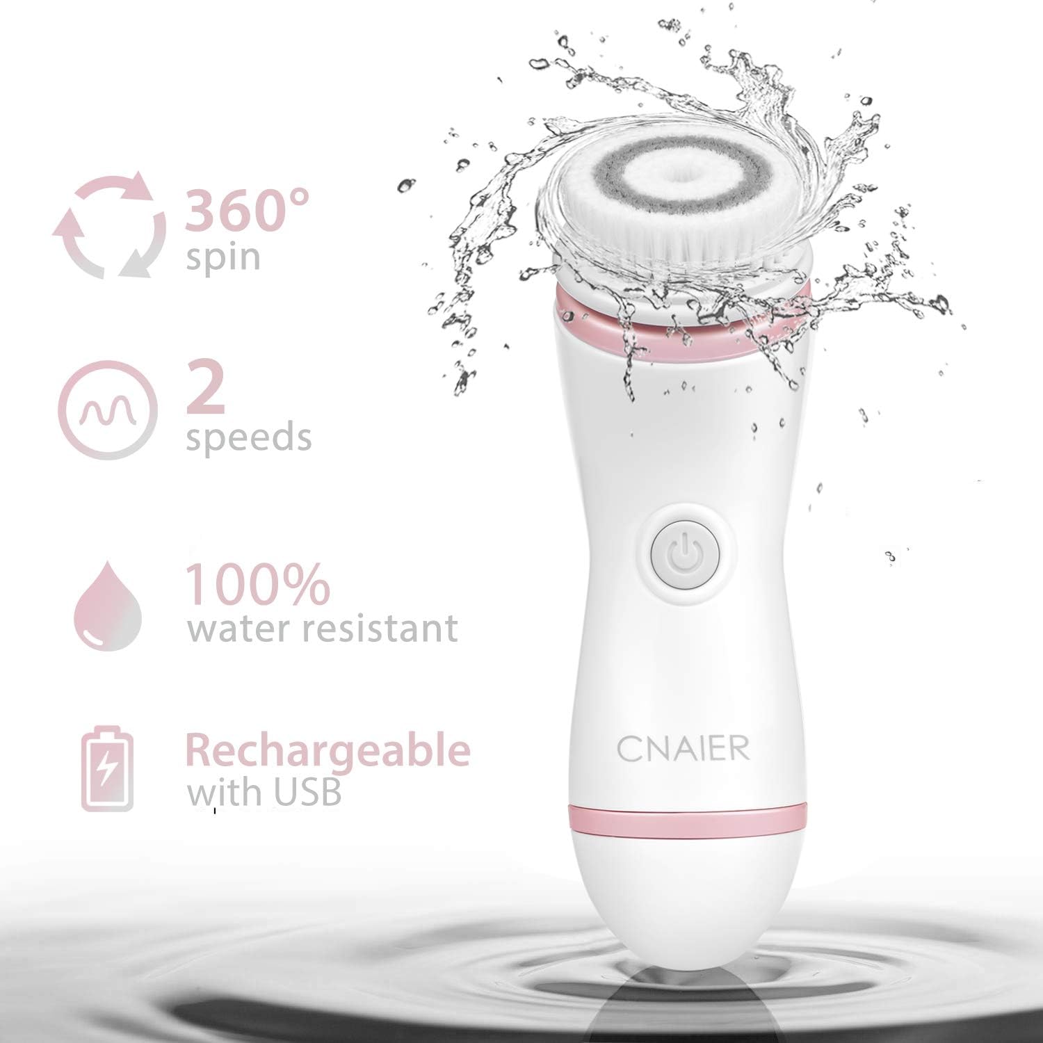 جهاز تنظيف وتقشير الوجه ب4 رؤوس مختلفة قابلة للتبديل بيو إس بي للشحن - الصورة 3