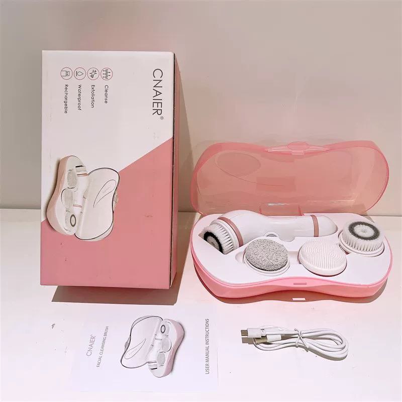 جهاز تنظيف وتقشير الوجه ب4 رؤوس مختلفة قابلة للتبديل بيو إس بي للشحن - الصورة 8