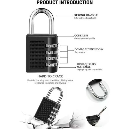 قفل أمان برقم سري من 4 أرقام للمنازل وشنط السفر والمكاتب - الصورة 8