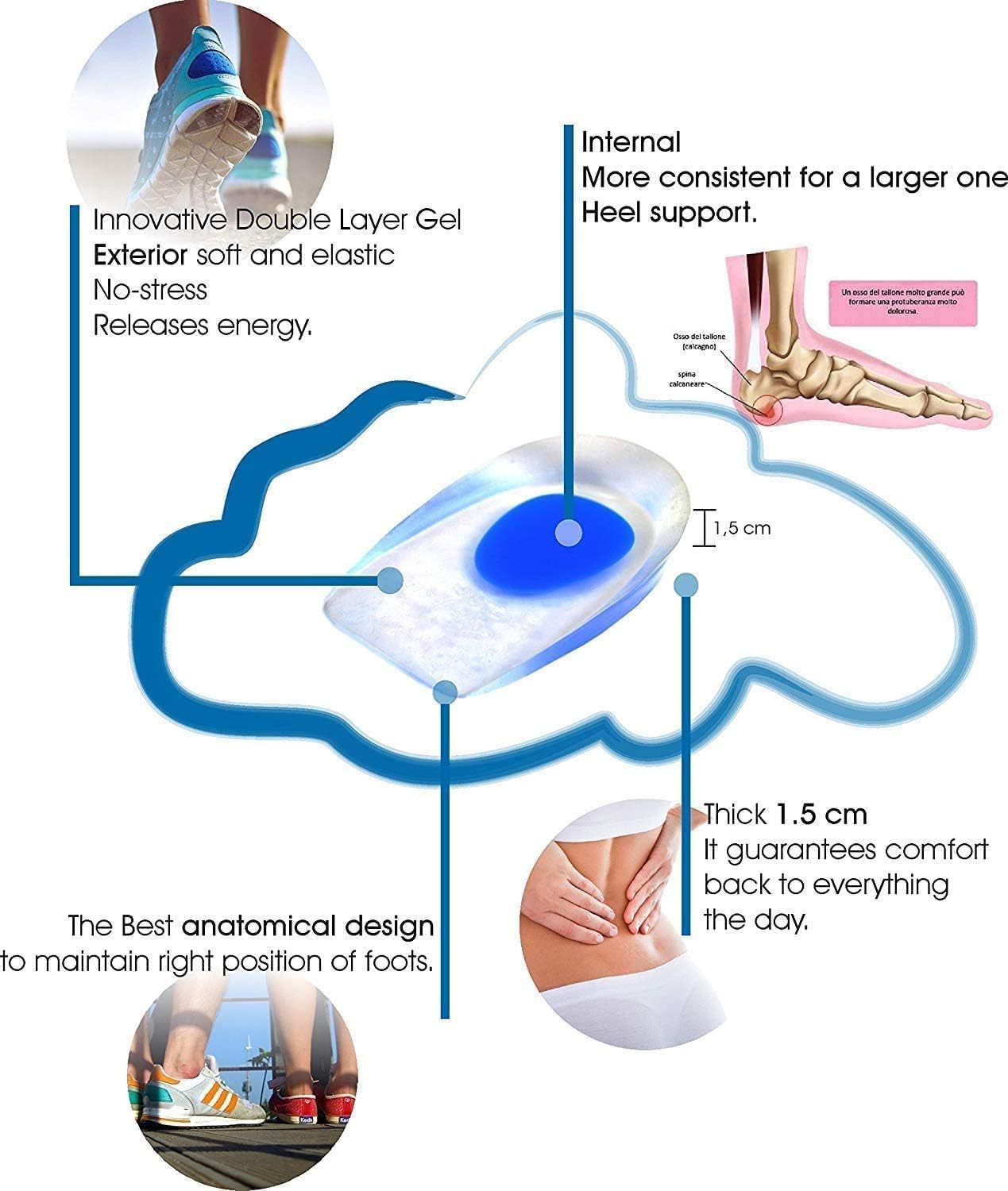 كعب طبي من السيليكون للأحذية مضاد للصدمات مناسب للارتداء اليومي والأنشطة الرياضية - الصورة 9