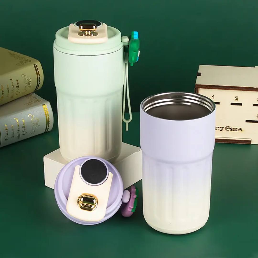 مج حراري استانليس ستيل 460 ملي بشاشة تاتش لعرض درجة الحرارة وغطاء محكم الغلق للخروج والرحلات - الصورة 6