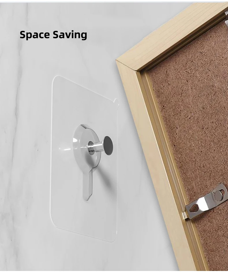 طقم 5 قطع هوك شفاف ذاتي اللصق بديل للمسامير لتعليق أدوات الحمام والمطبخ - الصورة 3