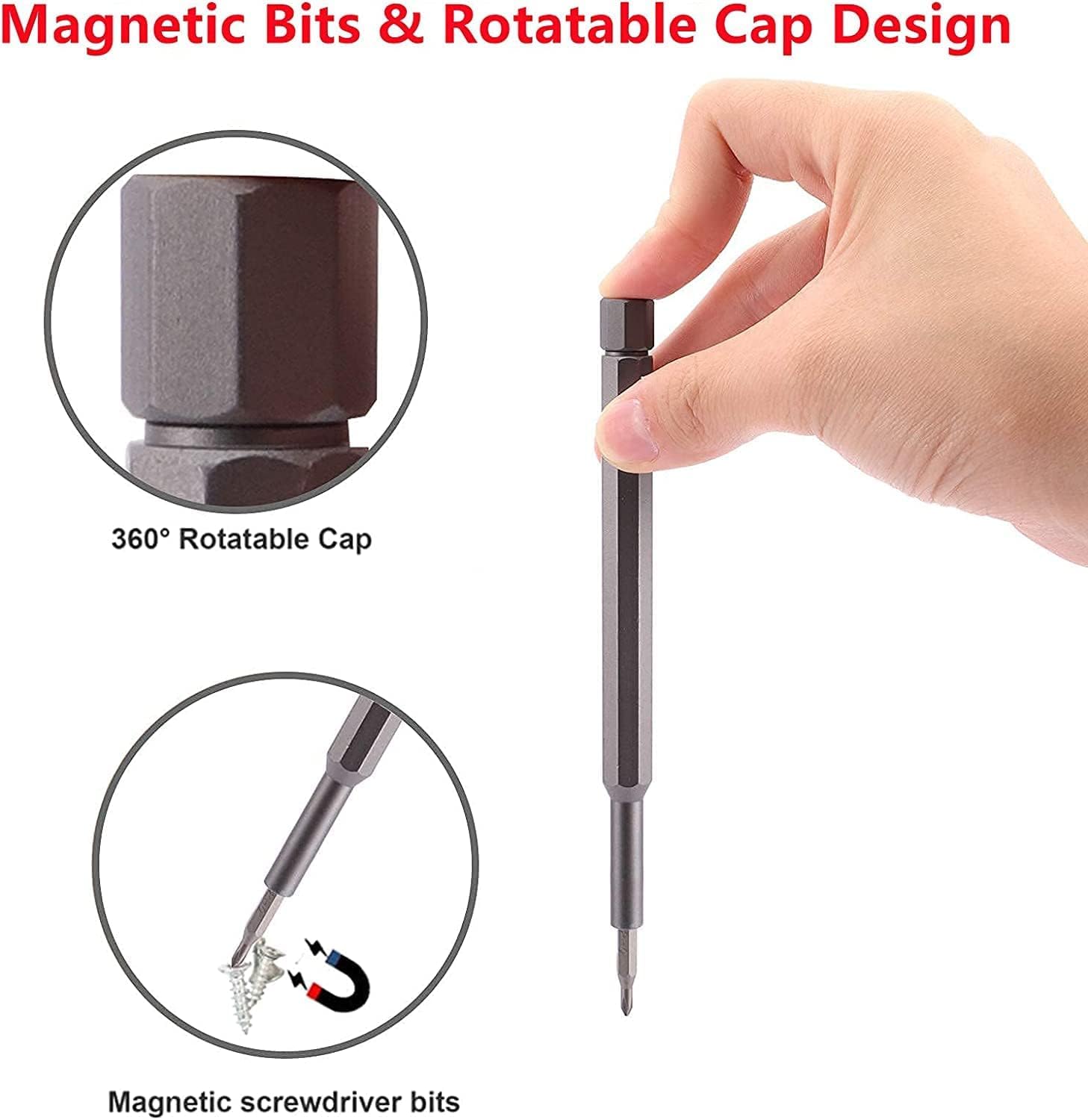 طقم رؤوس مفكات مغناطيسي 24 قطعة متعدد الاستخدام - الصورة 4