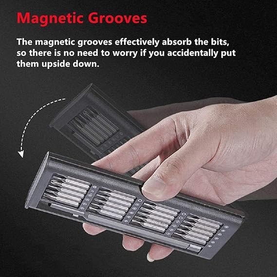 طقم رؤوس مفكات مغناطيسي 24 قطعة متعدد الاستخدام - الصورة 8
