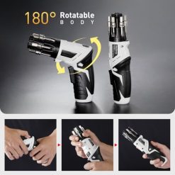 Alternative view of طقم مفك كهربائي لاسلكي 25 قطعة بتصميم مقبض قابل للدوران 180 درجة _  بيو اس بي للشحن