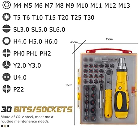طقم مفكات براغي دقيق 36 قطعة برأس مغناطيسي ومقبض مانع للانزلاق - الصورة 6