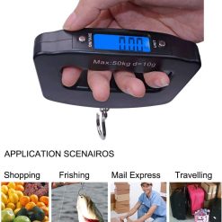 ميزان ديجيتال محمول لوزن شنط السفر بشاشة ليد رقمية مضيئة سهلة القراءة