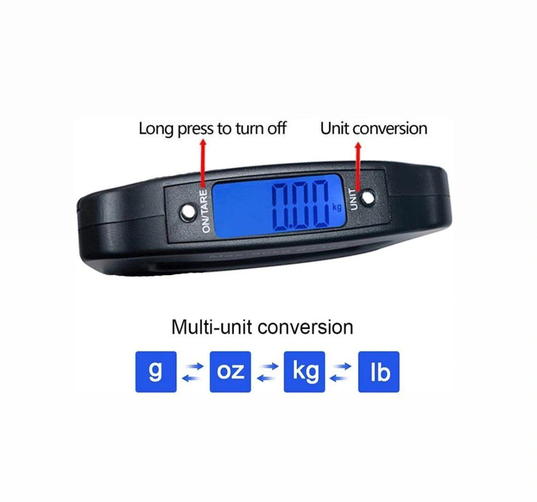 ميزان ديجيتال محمول لوزن شنط السفر بشاشة ليد رقمية مضيئة سهلة القراءة - الصورة 8