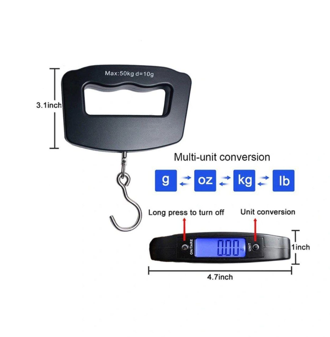 ميزان ديجيتال محمول لوزن شنط السفر بشاشة ليد رقمية مضيئة سهلة القراءة - الصورة 9