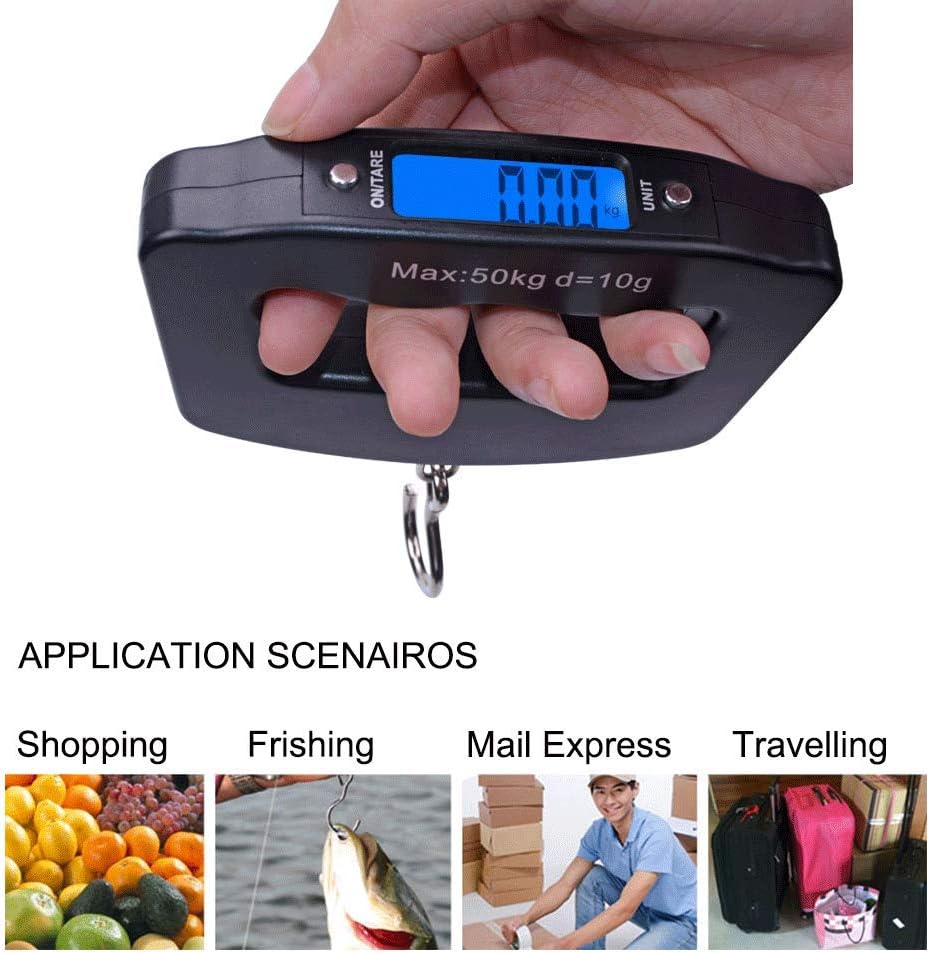 ميزان ديجيتال محمول لوزن شنط السفر بشاشة ليد رقمية مضيئة سهلة القراءة - الصورة 7