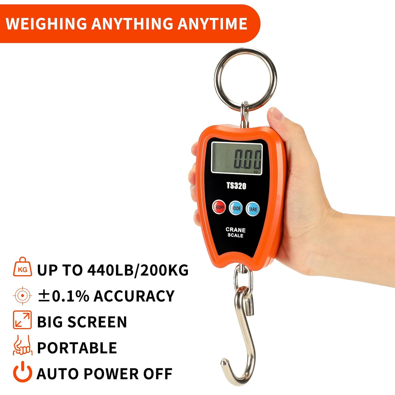 ميزان رافعة ديجيتال محمول بشاشة ليد رقمية يحمل حتى 200 كجم - الصورة 4