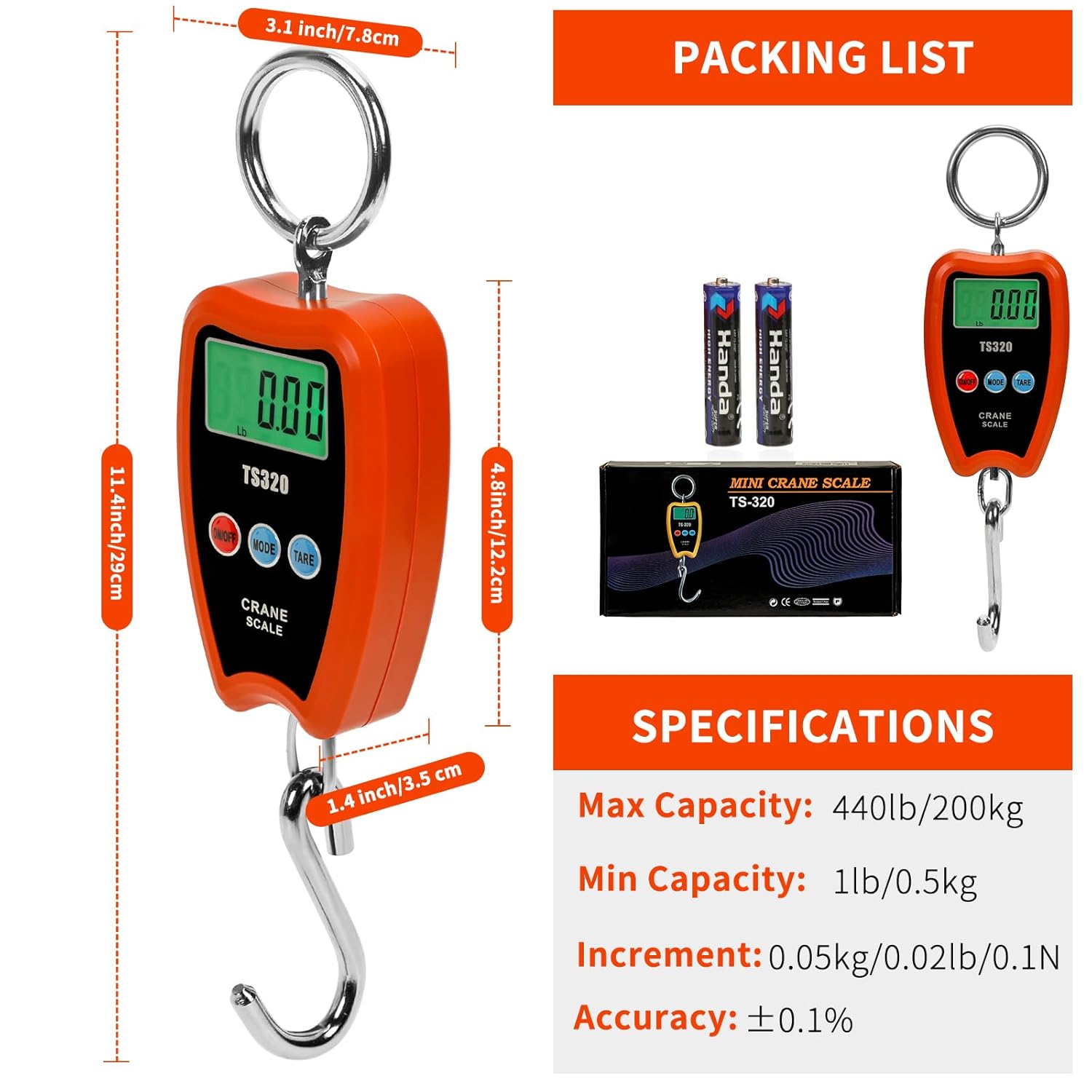 ميزان رافعة ديجيتال محمول بشاشة ليد رقمية يحمل حتى 200 كجم - الصورة 5