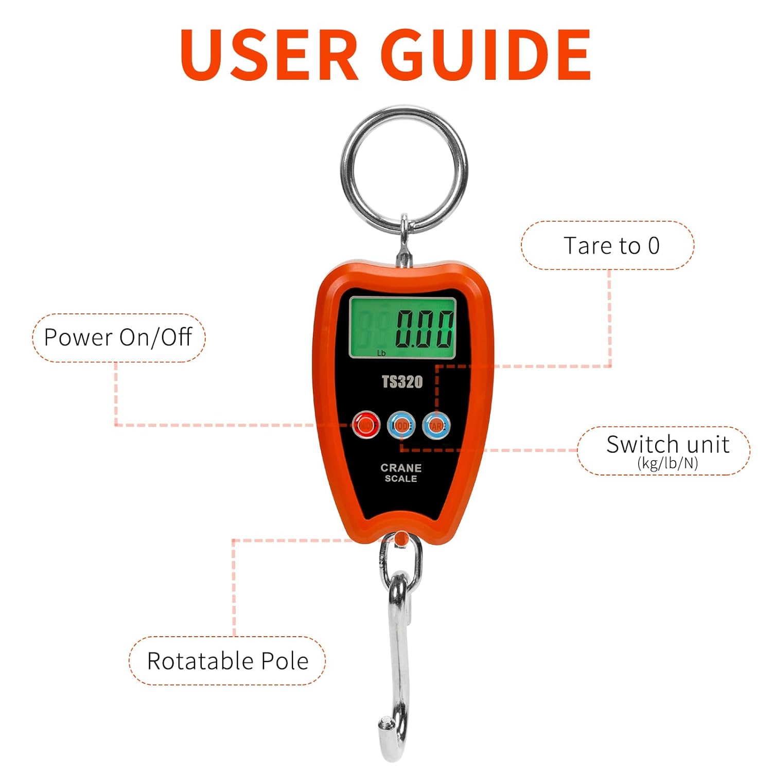 ميزان رافعة ديجيتال محمول بشاشة ليد رقمية يحمل حتى 200 كجم - الصورة 6