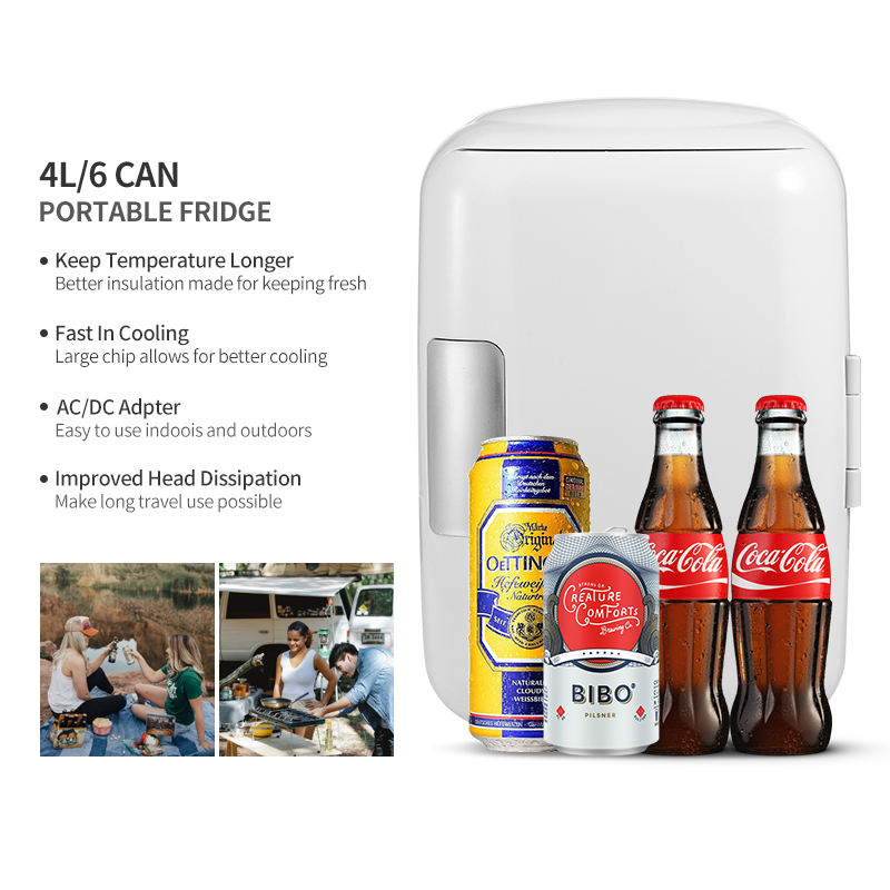ثلاجة ميني محمولة بسعة 4 لتر للمشروبات للمنزل والسيارة - الصورة 5