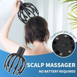 جهاز تدليك فروة الرأس الكهربائي بتصميم اخطبوط ب 3 مستويات اهتزاز للاسترخاء
