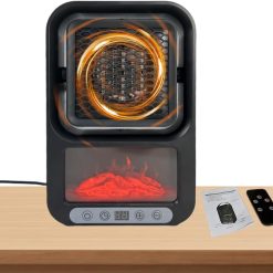 Alternative view of دفاية كهربائية محمولة برأس قابلة للتعديل 360° مع ريموت كنترول للتحكم في درجات الحرارة