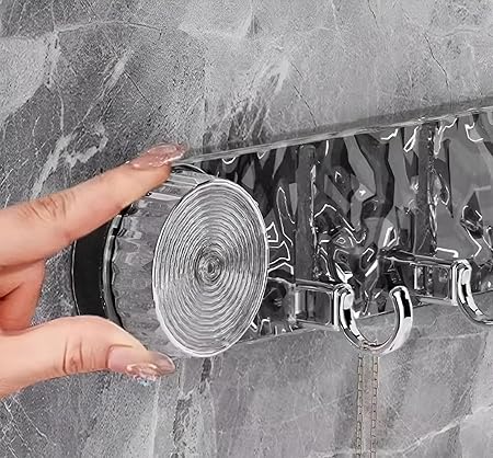 شماعة حوائط أكريليك شفاف ب 5 هوك لتعليق الملابس والحقائب - الصورة 4