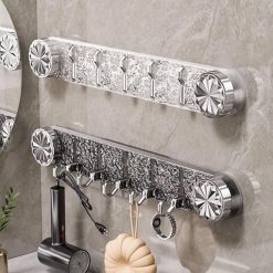 شماعة حوائط أكريليك شفاف ب 5 هوك لتعليق الملابس والحقائب