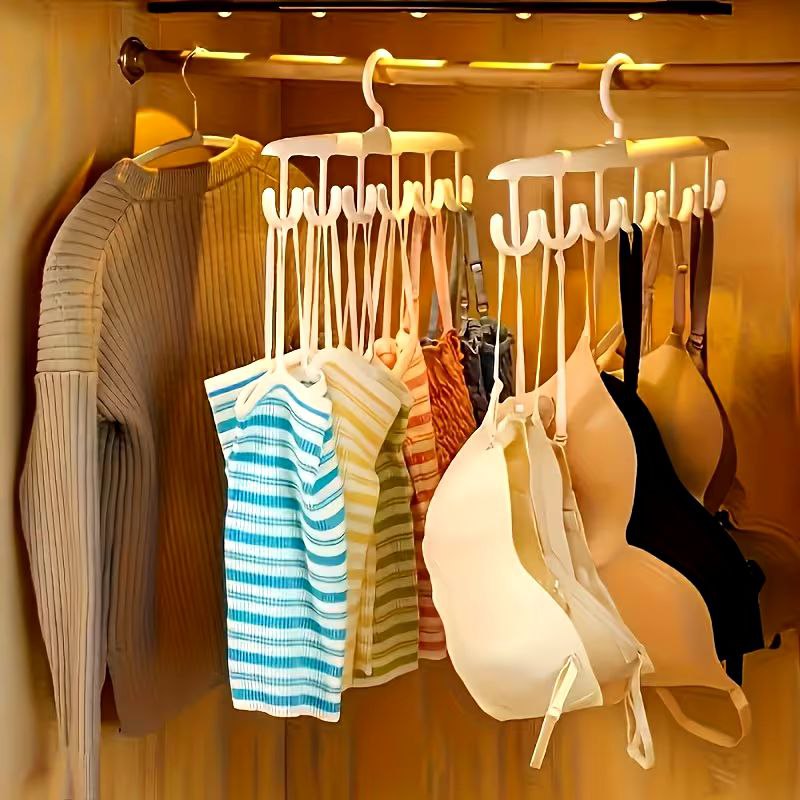 شماعة دولاب ب 6 هوك لتعليق الملابس الخفيفة والشنط والأحزمة - الصورة 3