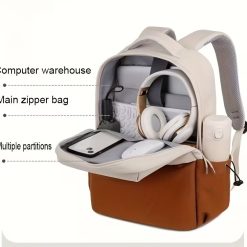 شنطة ظهر للابتوب وتربروف مبطنة من الداخل للدراسة والعمل