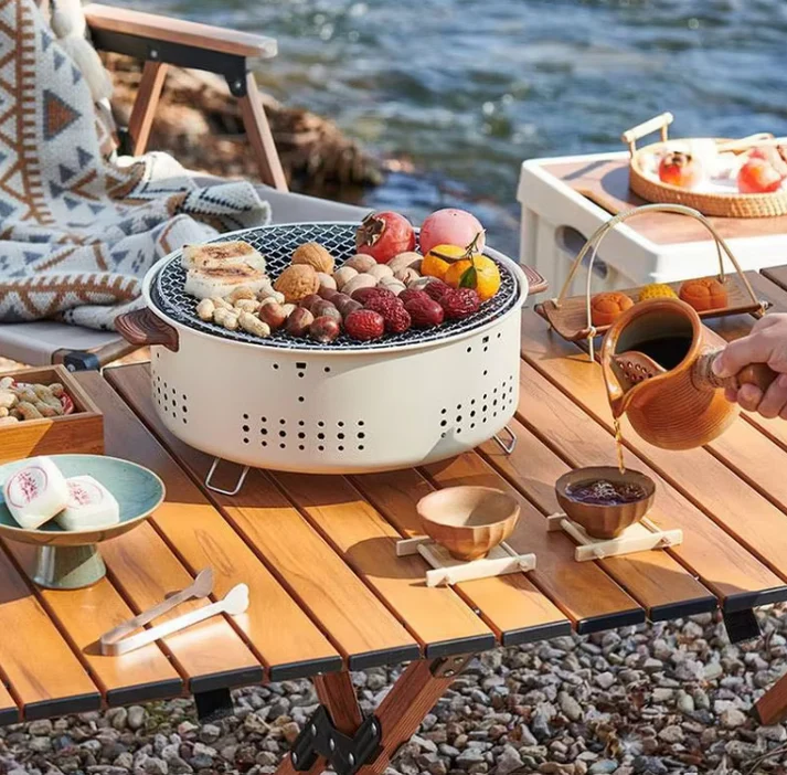 شواية فحم محمولة متعددة الاستخدامات مناسبة للسفر والتخييم - الصورة 6