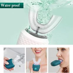 فرشة اسنان وتربروف كهربائية من السيليكون لتنظيف وتبيض الاسنان