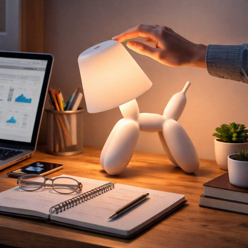 اباجورة تاتش علي شكل كلب لطيف ب 3 الوان مختلفة قابلة لاعادة الشحن بيو اس بي - الصورة 4