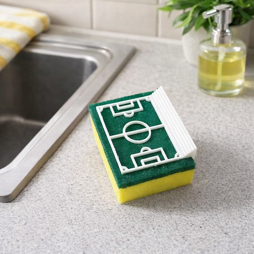 اسفنجة بحامل شكل ملعب كرة مع دبل فيس قوي - الصورة 3