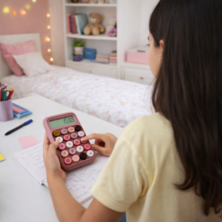 Alternative view of الة حاسبة بشاشة ديجيتال وازرار كبيرة للمكتب بتصميم ملون جذاب