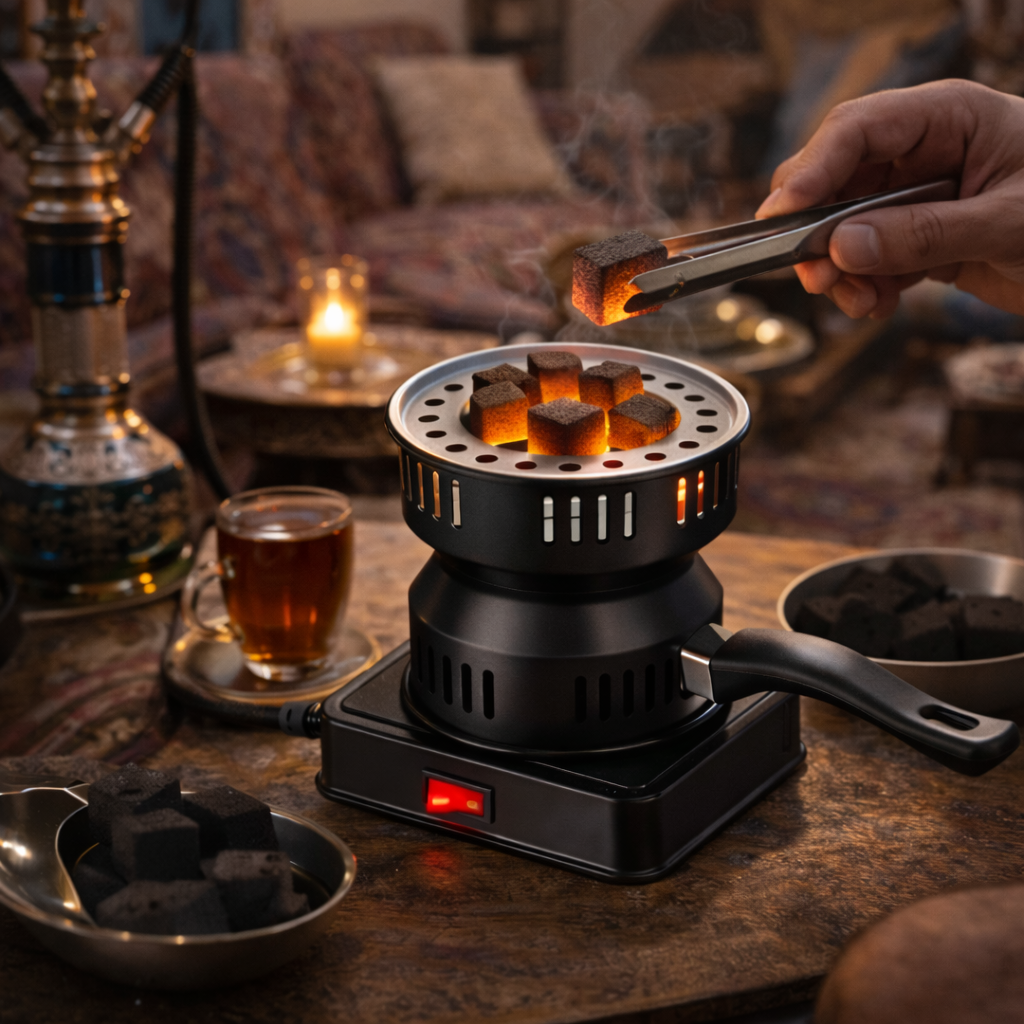 جهاز اشعال الفحم الكهربائي للشوي وقت الرحلات والتخييم 500 واط - الصورة 3