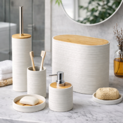 طقم حمام مودرن 6 قطع متكامل لتنظيم وترتيب الحمام