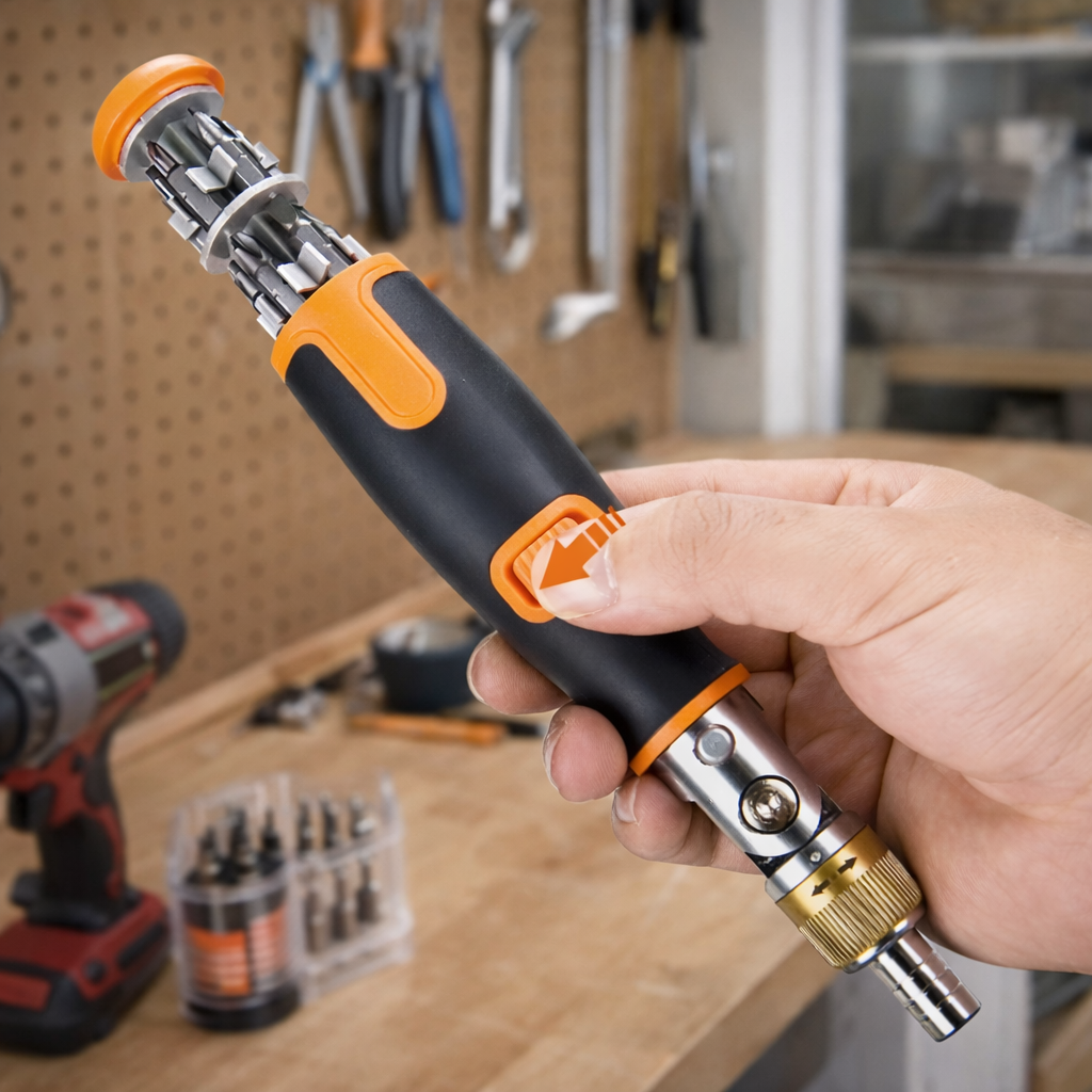 مفك براغي محمول 10 في 1 برأس قابلة للتعديل بزوايا 180 درجة - الصورة 3