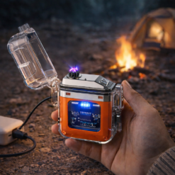 ولاعة بلازما كهربائية بدون لهب بكشاف ب 3 درجات إضاءة مختلفة مقاومة للماء قابلة لاعادة الشحن بمنفذ يو اس بي