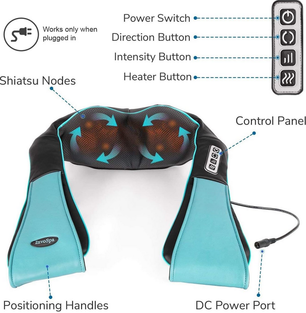 جهاز مساج ب 8 رؤوس لتدليك عميق لعضلات الرقبة والظهر 30 وات - الصورة 5