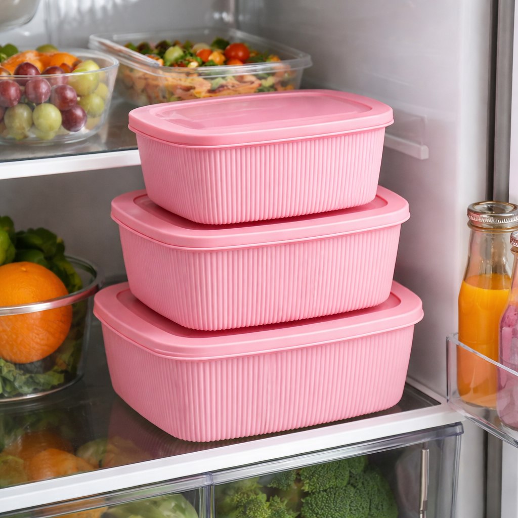 طقم علب تلاجة 4 قطع بأحجام مختلفة لحفظ وتنظيم الطعام بغطاء بإطار سيليكون محكم العلق - الصورة 3