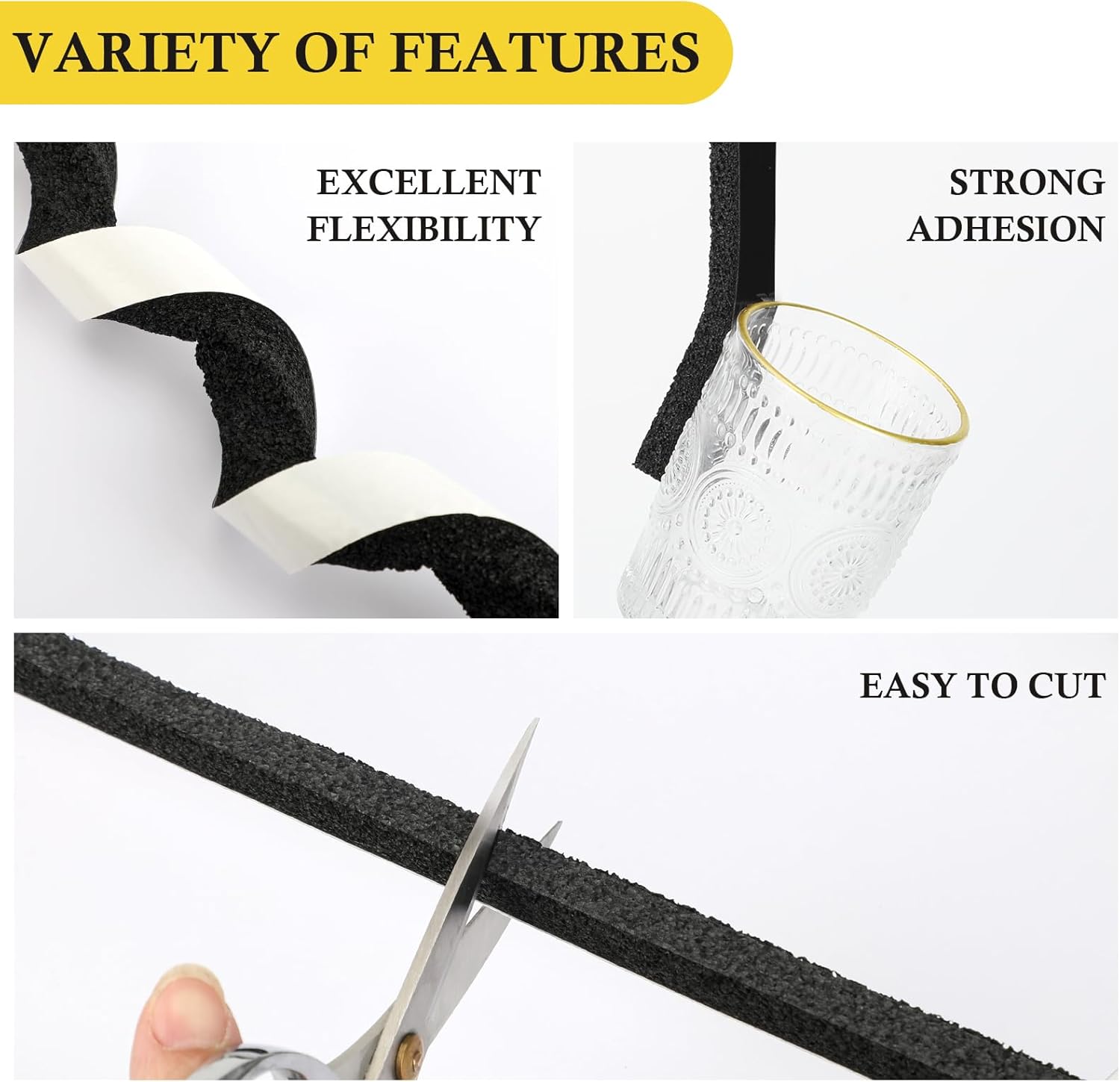 عازل ومانع الأتربة والحشرات الاسفنجي للأبواب والشبابيك والالوميتال - الصورة 4