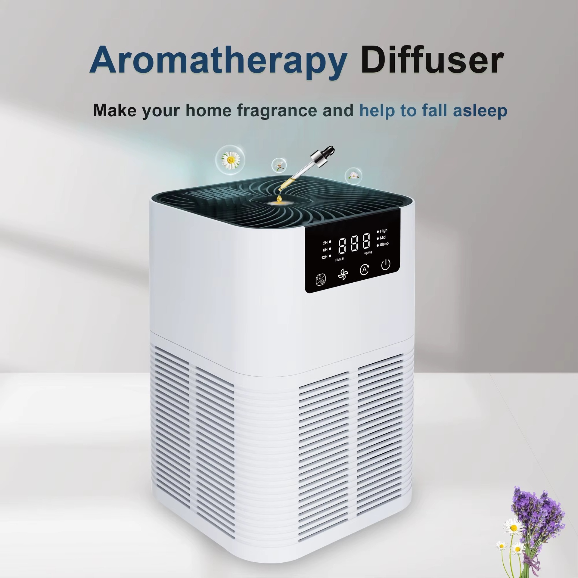 منقي هواء ومرطب بشاشة ليد تاتش ب 3 سرعات لتنقية هواء المنزل والمكتب - الصورة 2