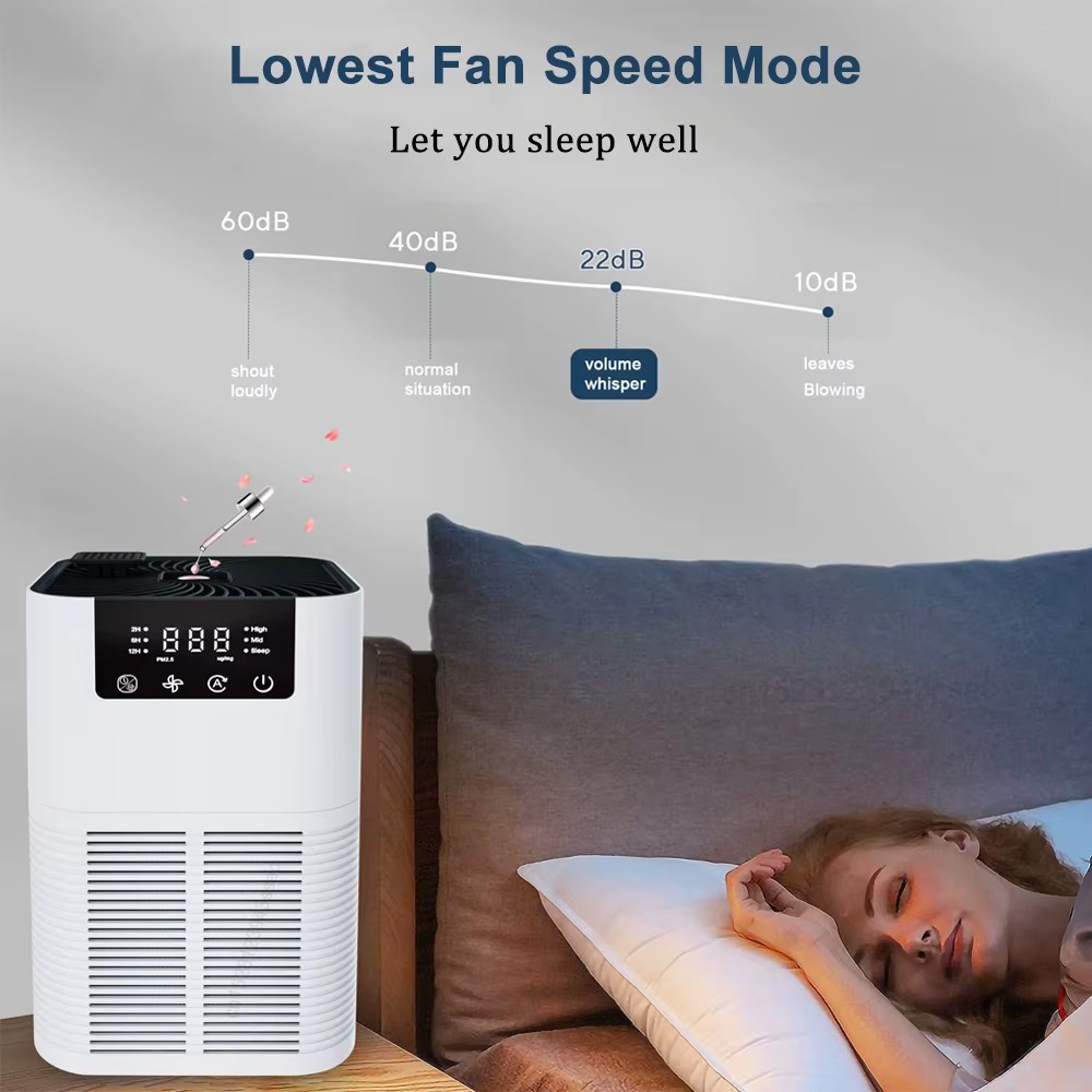 منقي هواء ومرطب بشاشة ليد تاتش ب 3 سرعات لتنقية هواء المنزل والمكتب - الصورة 7