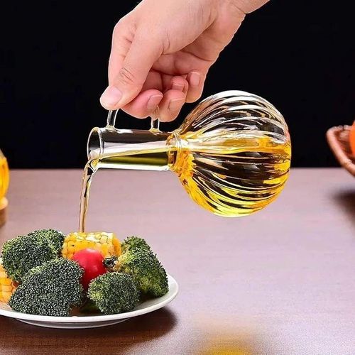 طقم زجاجات زيت وخل زجاج مع حامل خشبي للتقديم - الصورة 4
