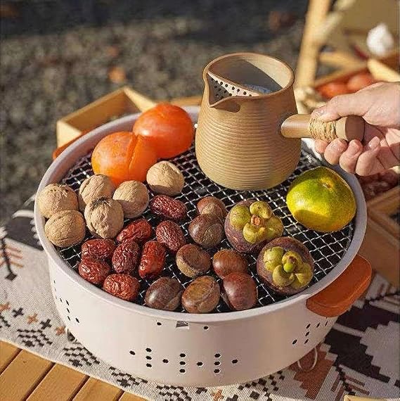 شواية فحم محمولة ستانلس ستيل صغيرة بشبكة قابلة للفك للتخييم والرحلات - الصورة 7